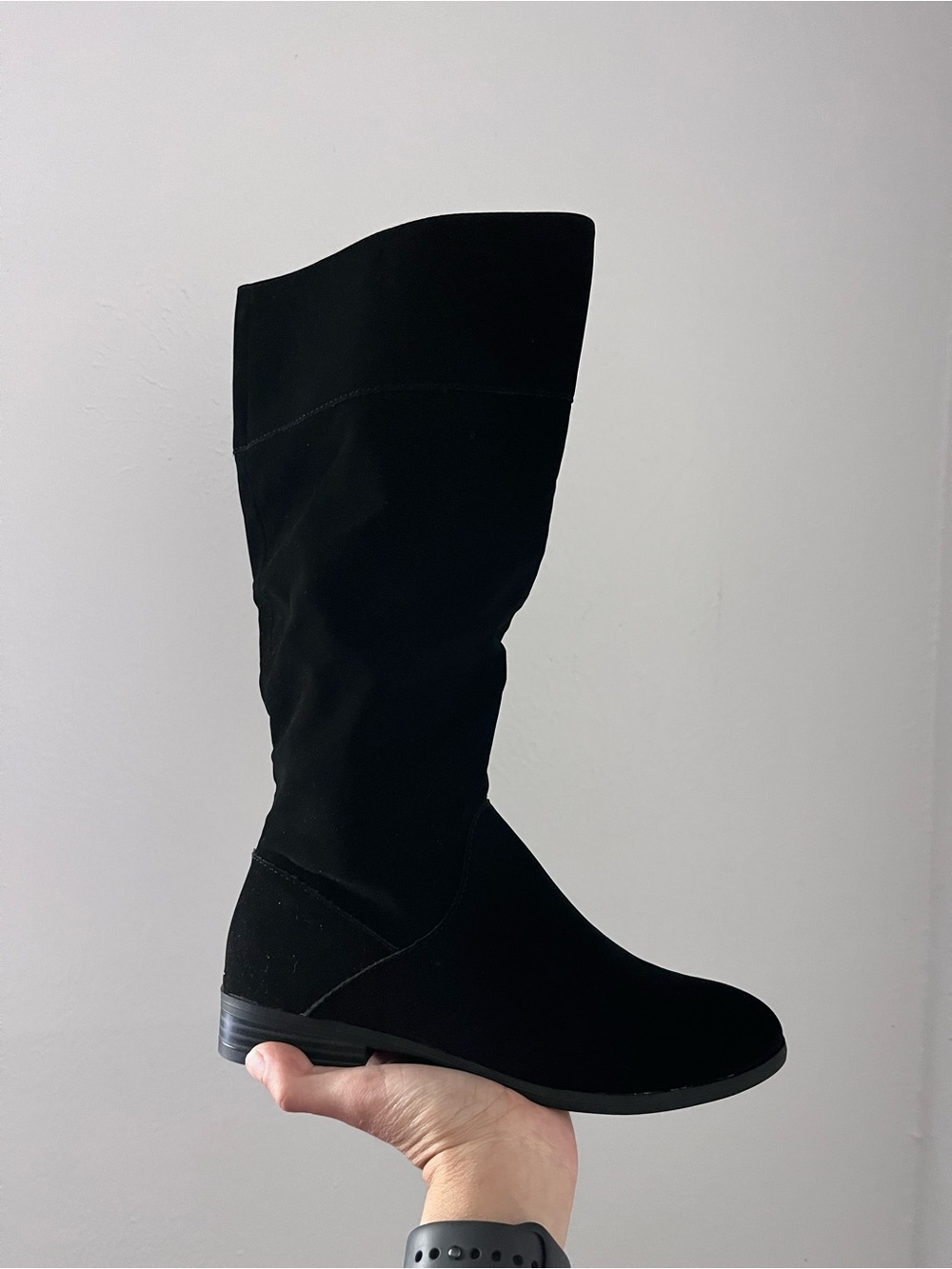 Style & Co Women’s Kelimae Black Microsuede Boots Size 5 Knee-High Suede Boots